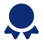 Here's an alt tag for the image: `Blue award medal icon`